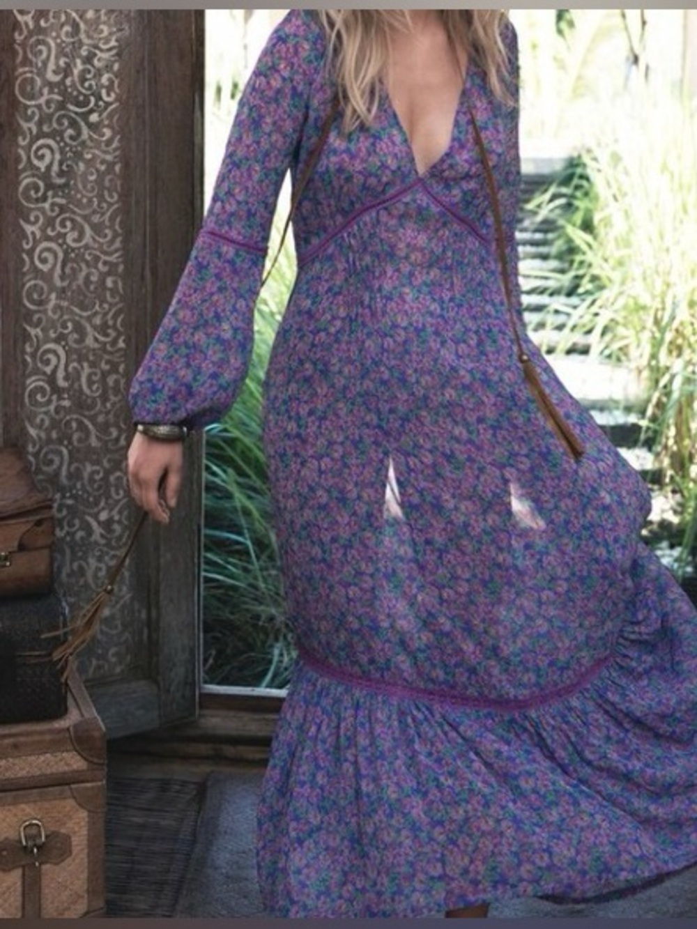 Spell Wildflower Boho Floral Maxi Dress in Purple size medium ๐ - Picture 2 of 15